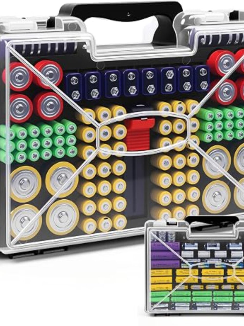 Battery Organizer Storage Case w/ Tester 185+ Batteries, Double-Sided NEW